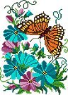 Оригинал схемы вышивки «бабочка цветы» (№261901)