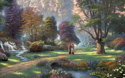 Райский сад - деревья, сад, рай, природа - оригинал