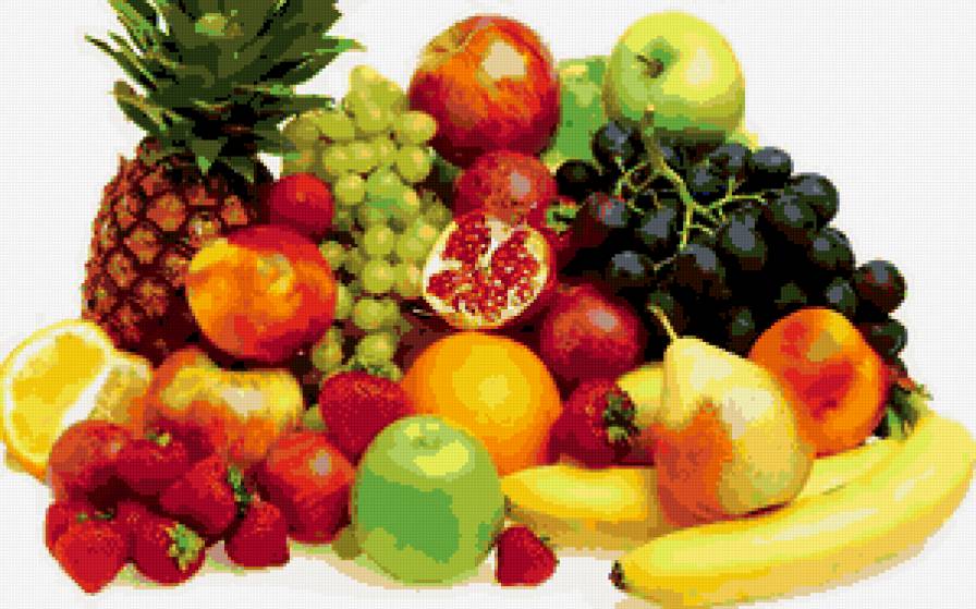 Фрукты - кухня, ананас, яблоко, клубника, фрукты, гранат - предпросмотр
