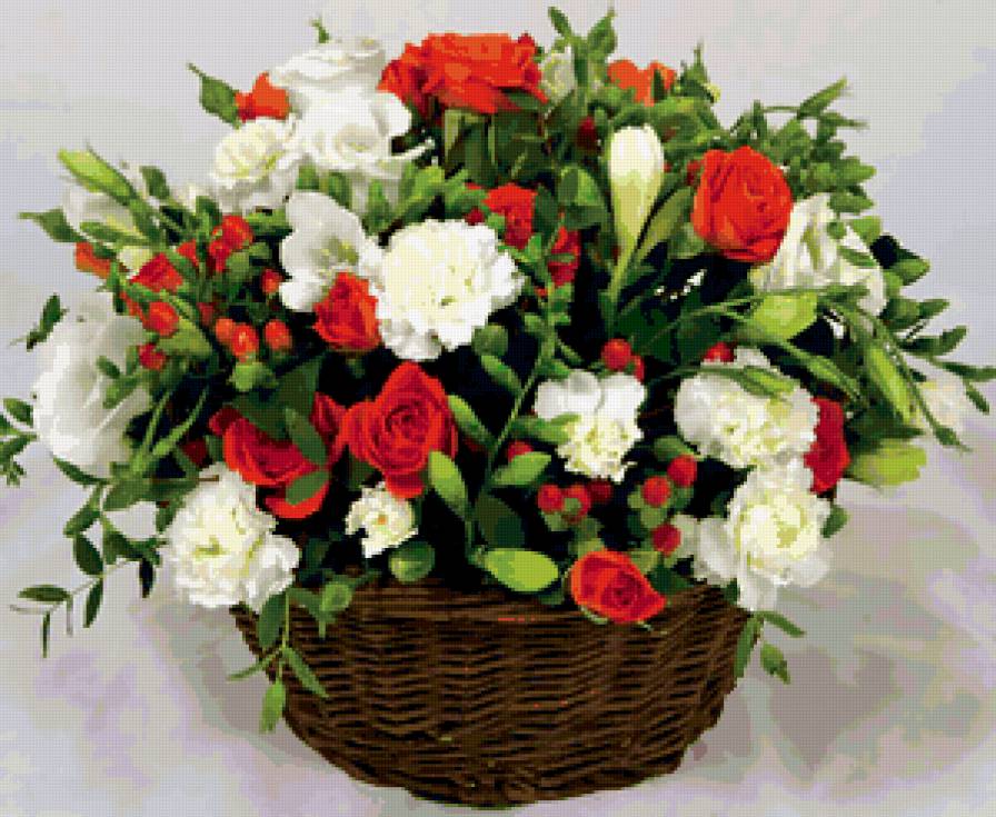 с 8 марта - цветы, розы, букет, корзина - предпросмотр
