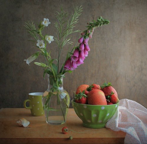 колокольчики - картина натюрморт ваза цветы колокольчики - оригинал