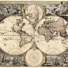 Схема вышивки «Cтаринная карта мира»