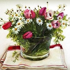 Оригинал схемы вышивки «полевые цветы в вазе» (№263083)