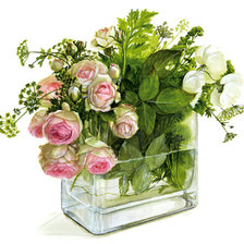 Оригинал схемы вышивки «розы в вазе» (№263089)