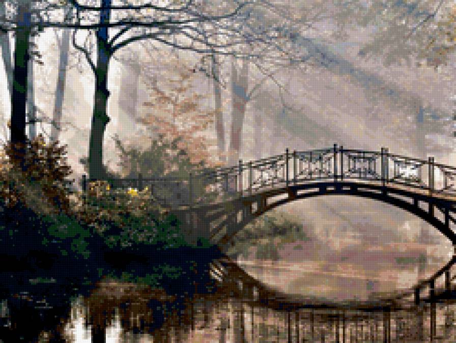 Рассветный туман - рассвет туман река мост - предпросмотр