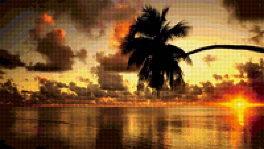 пальма - пальма, закат - предпросмотр