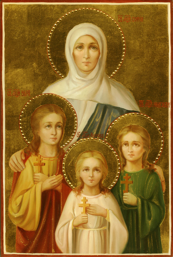 Святые Вера, Надежда, Любовь и мать их София - иконы, религия, святые - оригинал