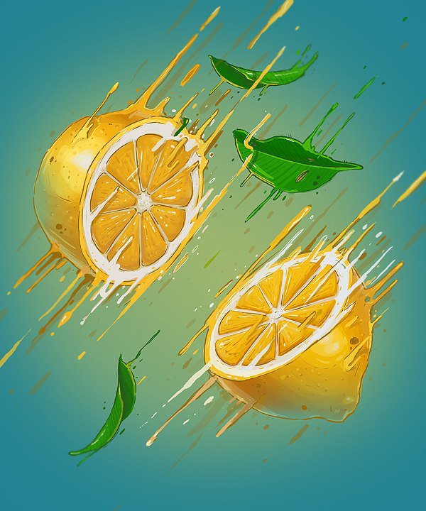 лимон - желто-зеленый, кухня - оригинал