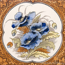Оригинал схемы вышивки «Подушка "Синие маки"» (№264109)