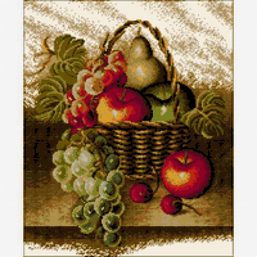 натюрморт - картина натюрморт фрукты яблоки виноград - предпросмотр