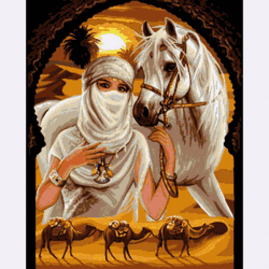 восток ,девушка с лошадью - арабская девушка, восток - предпросмотр