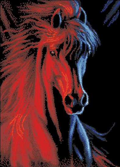 Красный скакун - красный, картина, скакун, лошадь - оригинал