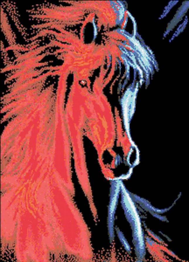 Красный скакун - скакун, красный, лошадь, картина - предпросмотр