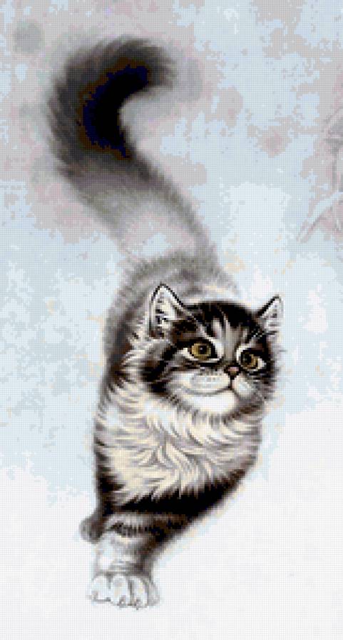 Удивительный котёнок - котенок, картина, взгляд, идущий, кошка - предпросмотр