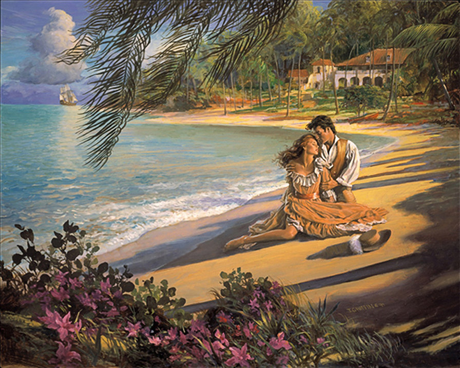 любовь - любовь, люди, пляж - оригинал