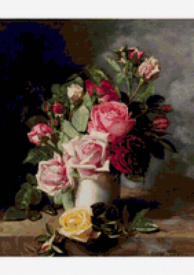 натюрморт - розы, натюрморт, живопись, цветы - предпросмотр