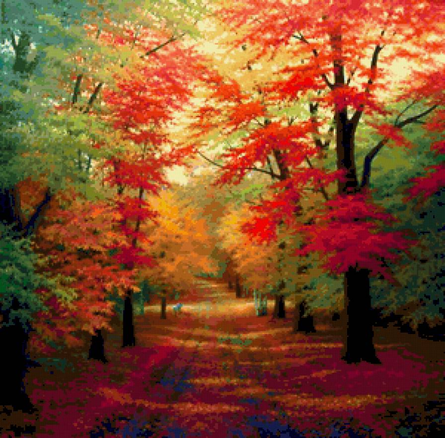 Осенняя аллея - осень, аллеи, пейзаж - предпросмотр