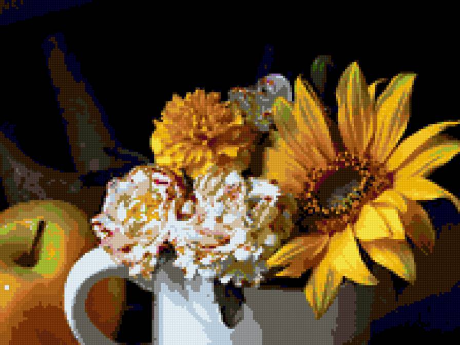 нежный букетик - натюрморт цветы букет подсолнух - предпросмотр
