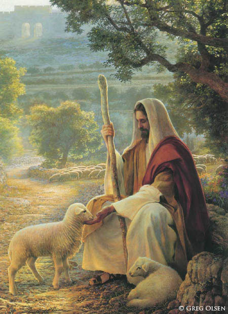 Иисус и овцы - спаситель, религия - оригинал