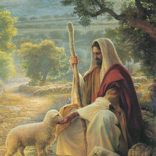 Оригинал схемы вышивки «Иисус и овцы» (№267185)