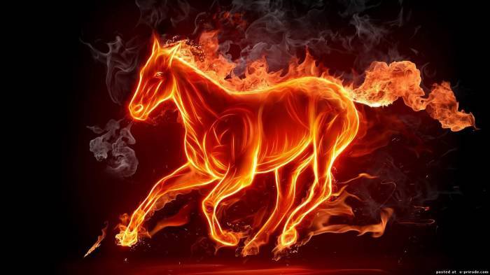 лошадь в огне - картинки - оригинал