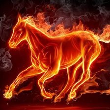 лошадь в огне