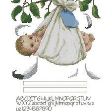 Оригинал схемы вышивки «с новорожденным» (№267268)