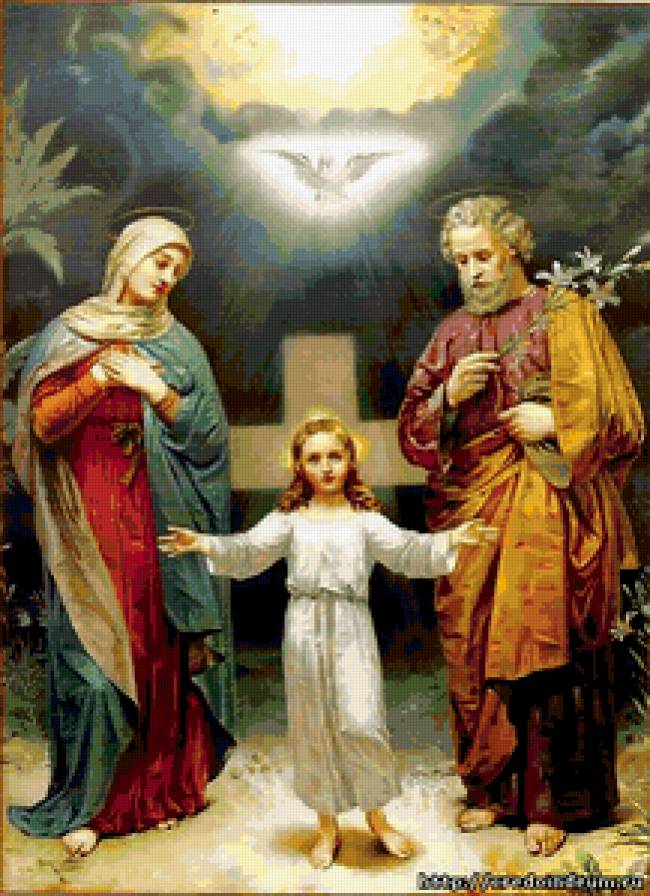 святое семейство - младенец, икона - предпросмотр