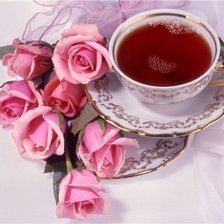Оригинал схемы вышивки «Чай и розы» (№269558)