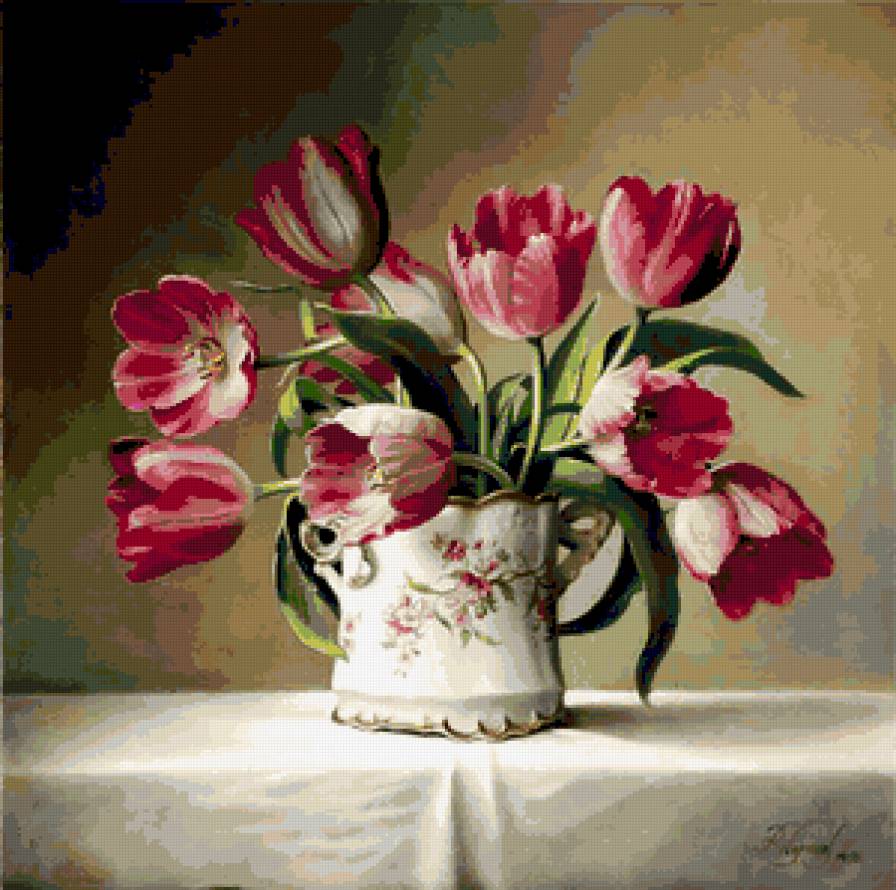 тюльпаны - бельгия, тюльпаны, натюрморт, цветы - предпросмотр