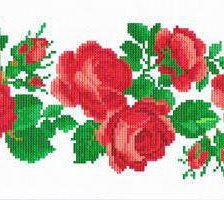 Схема вышивки «бордюр розы»