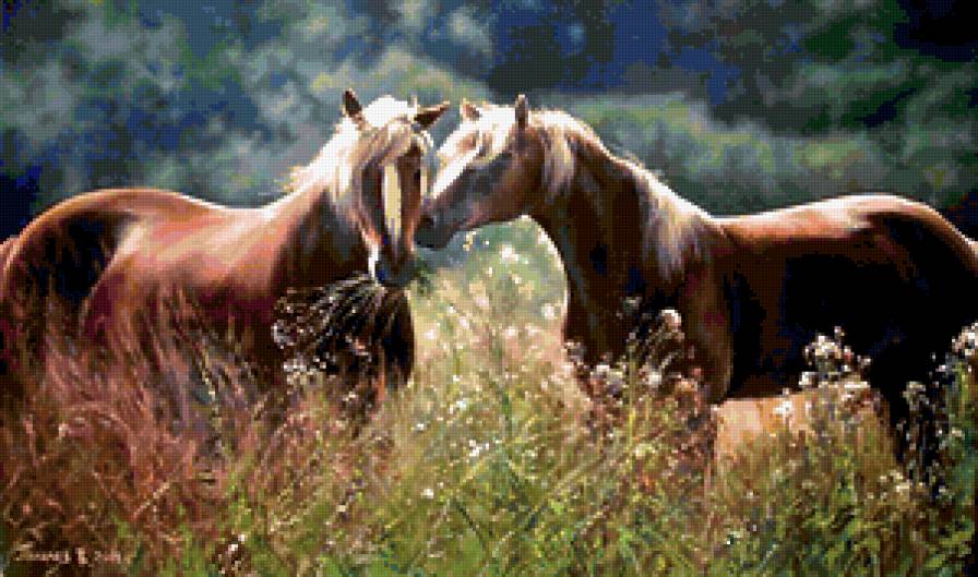 Серия "Кони" - животные, кони, лето, лошади, пейзаж - предпросмотр