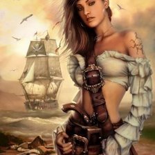 Схема вышивки «Девушка-пират»