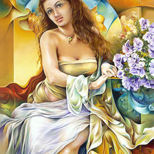 Оригинал схемы вышивки «женский образ в живописи» (№271366)