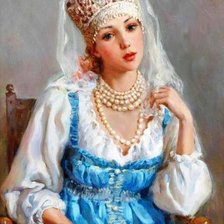 Оригинал схемы вышивки «русская красавица» (№271597)