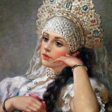 Оригинал схемы вышивки «русская красавица» (№271614)