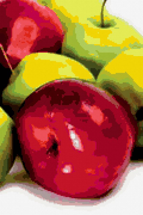 Яблоки_3 - яблоки зеленые, яблоки красные, фрукты - предпросмотр