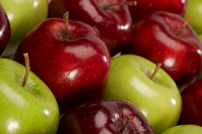 Яблоки_4 - фрукты, красные яблоки, зеленые яблоки - оригинал