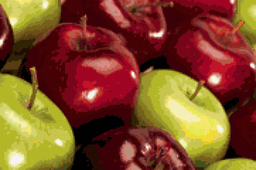 Яблоки_4 - фрукты, зеленые яблоки, красные яблоки - предпросмотр