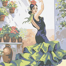 Оригинал схемы вышивки «Танцующая фламенко» (№273075)