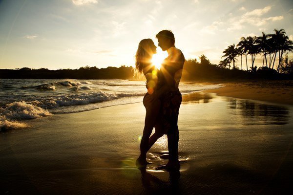 Романтика_2 - море, солнце, романтик, пляж, закат, пара, парень, девушка - оригинал