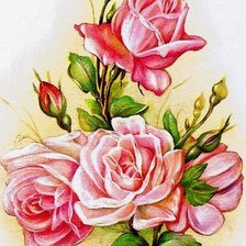 Оригинал схемы вышивки «нежные розы» (№274100)