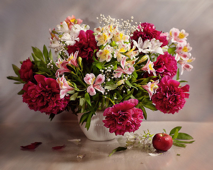 букет - букет, лилии, пионы, цветы - оригинал