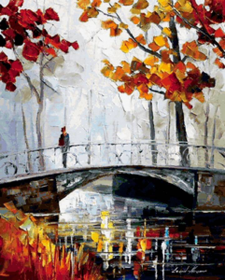 Осенний мостик - осень, девушка, люди, пейзаж, мостик - предпросмотр