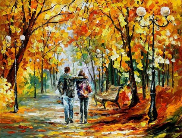Осенние прогулки - пейзаж, мужчина, девушка, осень, пара, люди, двое - оригинал
