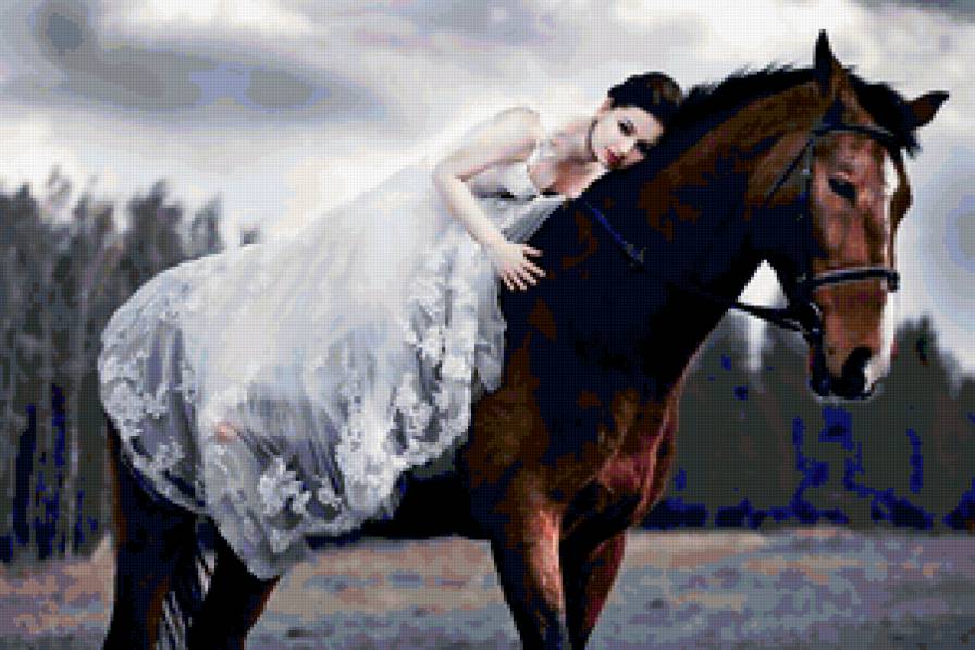 Девушка на лошаде - девушки, лошадь - предпросмотр