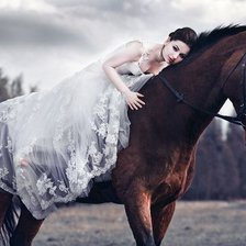 Оригинал схемы вышивки «Девушка на лошаде» (№276490)