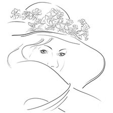 Оригинал схемы вышивки «дама в шляпе» (№276771)