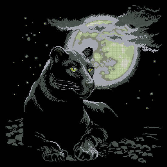 Ночная Пума - небо, животное, ночь, лева, тигр, тучи, хищник, пейзаж, зверь, кошка, пума - оригинал