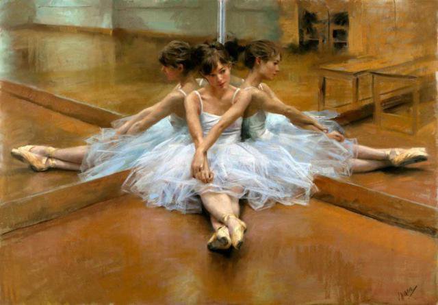 балерина - балерина, балет, девушка, живопись, исскуство - оригинал